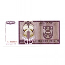 Boszniai Szerb Köztársaság 100000 Dinár 1993 P141a