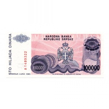 Boszniai Szerb Köztársaság 100000 Dinár 1993 P154a