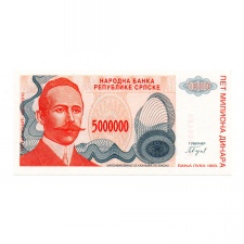Boszniai Szerb Köztársaság 5 Millió Dinár 1993 P156a