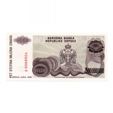 Boszniai Szerb Köztársaság 500 Millió Dinár 1993 P158a