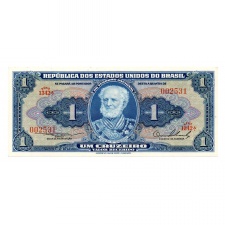 Brazilia 1 Cruzeiro Bankjegy 1954-1958 P150a alacsony sorszám