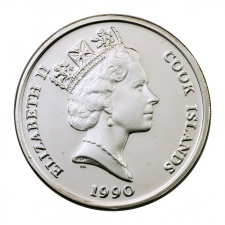 Cook-szigetek ezüst 10 Dollár 1990 PP