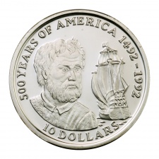 Cook-szigetek ezüst 10 Dollár 1990 PP