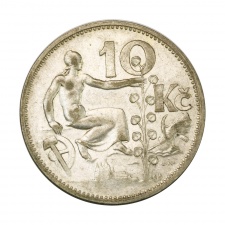 Csehszlovákia 10 Korona 1932 VF Ag