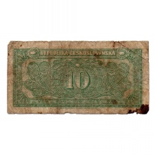 Csehszlovákia 10 Korona Bankjegy 1945 P60a