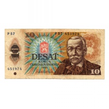 Csehszlovákia 10 Korona Bankjegy 1986 P94b P sorozat