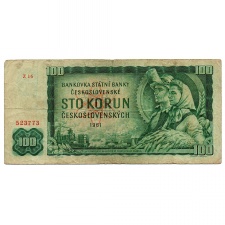 Csehszlovákia 100 Korona Bankjegy 1961 P91 Z sorozat
