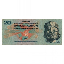 Csehszlovákia 20 Korona Bankjegy 1970 P92c L sorozat