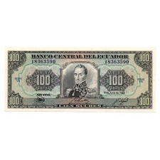 Ecuador 100 Sucres Bankjegy 1988 P123Aa VS sorozat