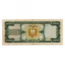 Ecuador 1000 Sucres Bankjegy 1984 P125a IL sorozat