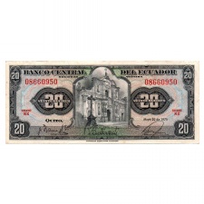 Ecuador 20 Sucres Bankjegy 1971 P103b KZ sorozat