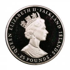 Falkland-szigetek 25 Font 1985 100 Years of Self Sufficiency Ag