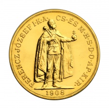 Ferenc József 100 Korona 1908 K-B utánveret befektetési arany