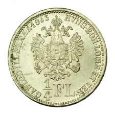 Ferenc József 1/4 Florin 1863 V