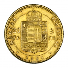 Ferenc József 8 Forint 1891 K-B Fiume