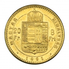 Ferenc József 8 Forint 1891 K-B Fiume