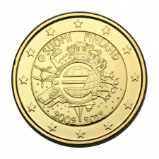 Finnország aranyozott 2 Euro 2012 10 éves az Euro