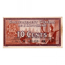 Francia Indokína 10 Cent Bankjegy 1939 P85d