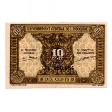 Francia Indokína 10 Cent Bankjegy 1942 P89a