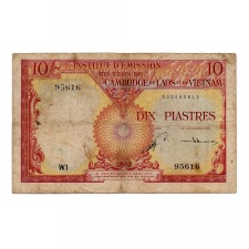 Francia Indokína 10 Piaszter Bankjegy 1953 P96a