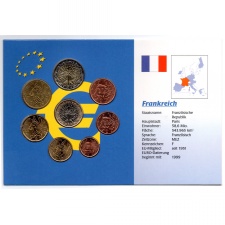 Franciaország Euro forgalmisor 1999-2002 bliszterben