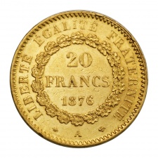 Franciaország III. Köztársaság 20 Frank 1876 A