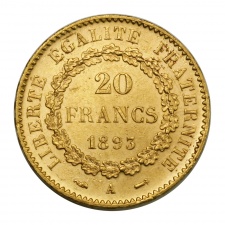 Franciaország III. Köztársaság 20 Frank 1893 A
