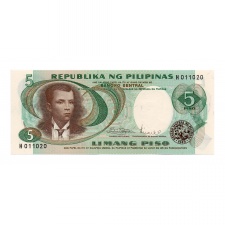 Fülöp-szigetek 5 Piso Bankjegy 1969 P143b