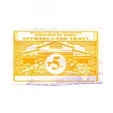 Fülöp-szigetek BOHOL 5 Piso Official Cash Ticket