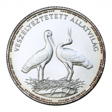 Veszélyeztetett Állatvilág 200 Forint 1992 BU Gólya ezüst