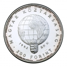 Veszélyeztetett Állatvilág 200 Forint 1992 BU Gólya ezüst