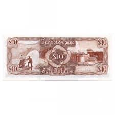 Guyana 10 Dollár Bankjegy 1992 P23f