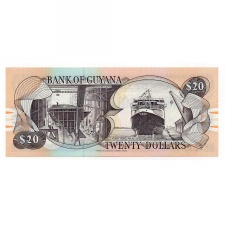 Guyana 20 Dollár Bankjegy 1996 P30a