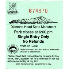 Hawai Diamond Head State Monument beléptető kártya belépőjegy