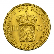 Hollandia I. Wilhelmina 10 Gulden 1925