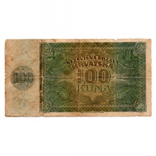 Horvátország 100 Kuna Bankjegy 1941 P2a VG