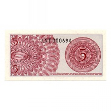 Indonézia 5 Sen Bankjegy 1964 P91a alacsony sorszám