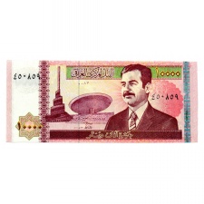 Irak 10000 Dinar Bankjegy 2002 P89 utolsó Szaddám Huszein kiadás