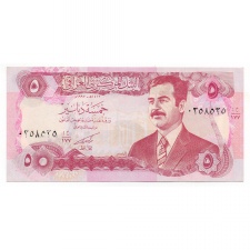 Irak 5 Dinar Bankjegy 1992 P80c