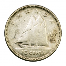 Kanada ezüst 10 Cent 1950
