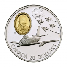 Kanada 20 Dollár 1997 PP F86 Sabre Az aranysólymok 1 UNCIA ezüst