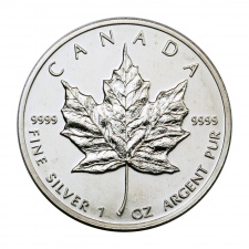 Kanada 5 Dollár 1989 1 UNCIA színezüst Maple Leaf