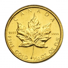 Kanada 5 Dollár 1989 1/10 UNCIA színarany Maple Leaf