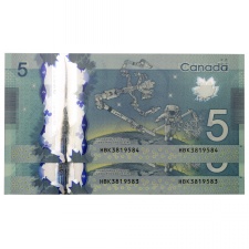 Kanada 5 Dollár Bankjegy 2013 P106b sorszámkövető pár