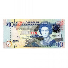 Kelet Karibi Államok 10 Dollár Bankjegy 2012 P52a