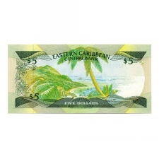 Kelet-karibi Államok 5 Dollár Bankjegy 1986-1988 P18d