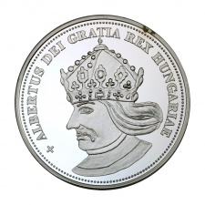 Királyi Koronák I. Albert 5 Korona színezüst emlékérem