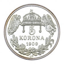 Királyi Koronák I. Ferenc József 5 Korona színezüst emlékérem