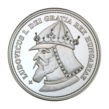 Királyi Koronák I. Lajos 5 Korona színezüst emlékérem