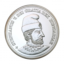 Királyi Koronák V. István 5 Korona színezüst emlékérem